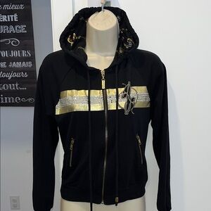 Authentic Baby Phat Black Hoodie with Gold Details